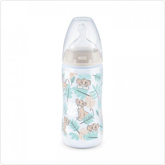 NUK Шише ПП First Choice+ Disney Lion King Temperature Control со Силикон Цуцла 300 мл 6-18 м.