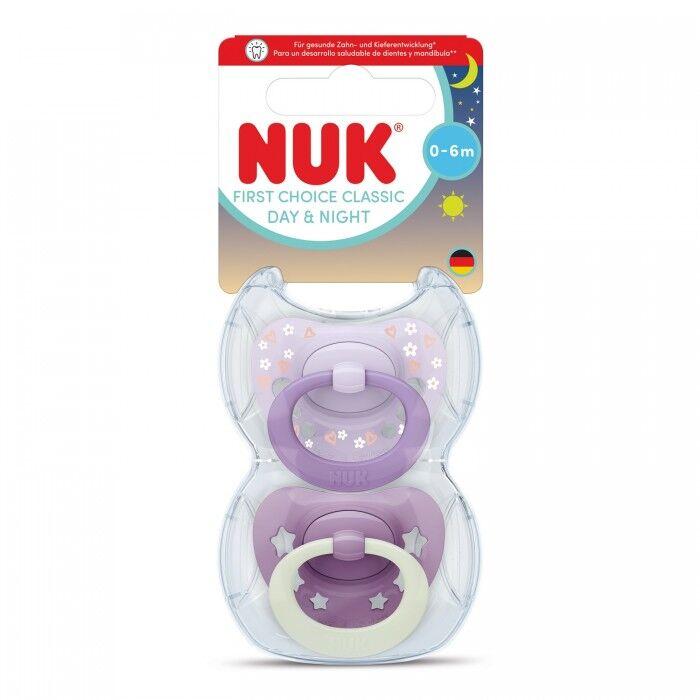 NUK Цуцла Лажалка Флуоресцентна Силикон First Choice Classic Day&Night 0-6 м.