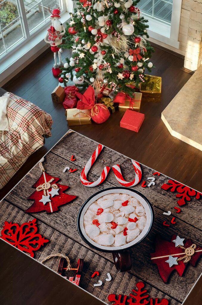 Тепих Conceptum Hypnose со новогодишни мотиви Chr_11, правоаголен, 80x140 см, шарен