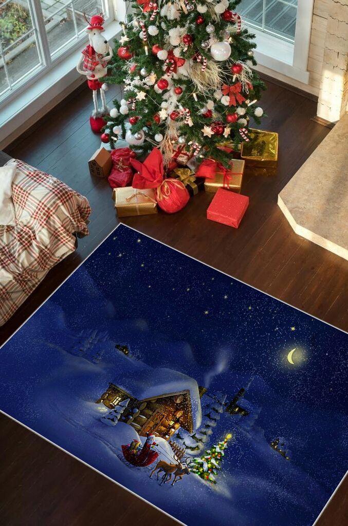 Тепих Conceptum Hypnose со новогодишни мотиви Chr_5, правоаголен, 80x140 см, шарен