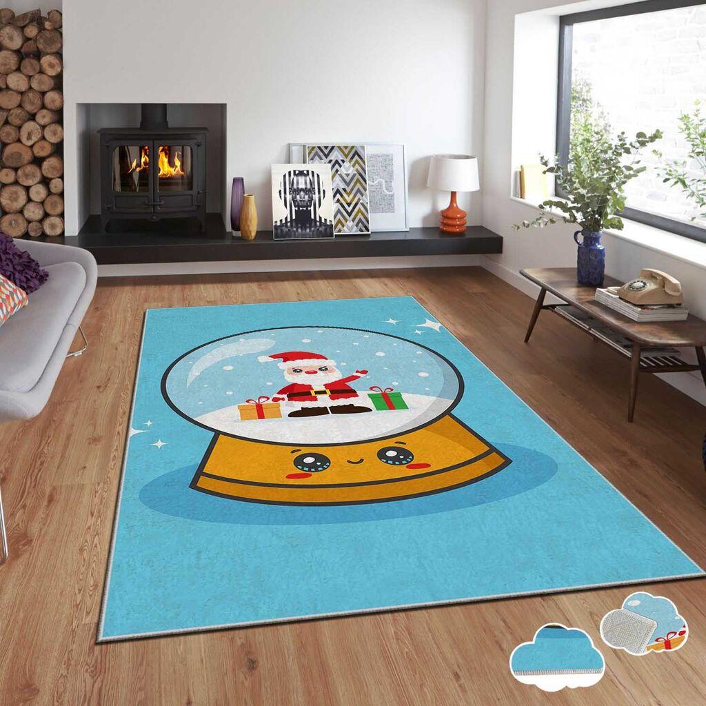 Тепих Conceptum Hypnose со новогодишни мотиви Asr-Crpt-32, правоаголен, 120x180 см, син