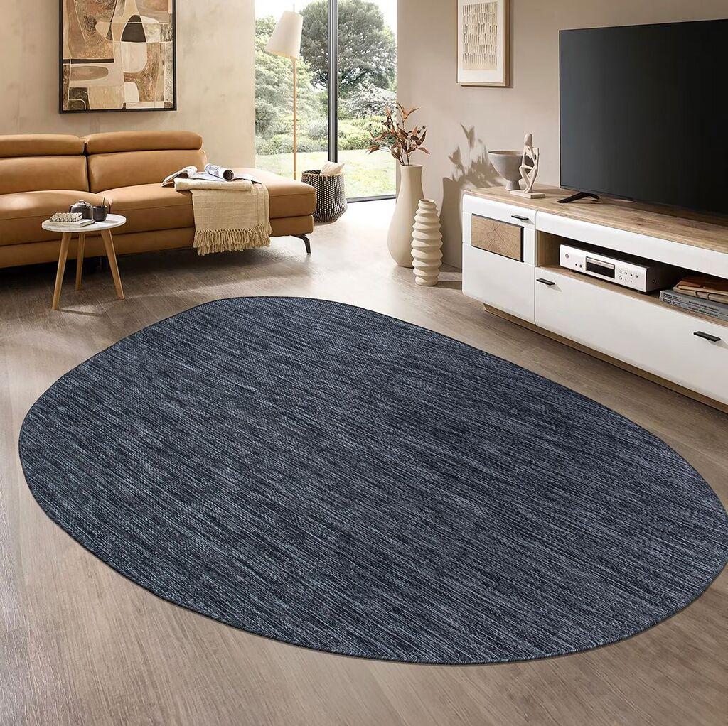 Тепих со тема „Концептум Хипноза" 9034, Овален, 120x180 см, Темно син