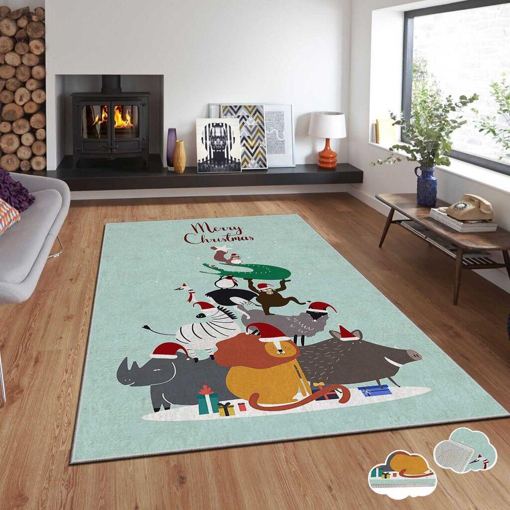 Тепих Conceptum Hypnose со новогодишни мотиви Asr-Crpt-11, правоаголен, 80x140 см, шарен