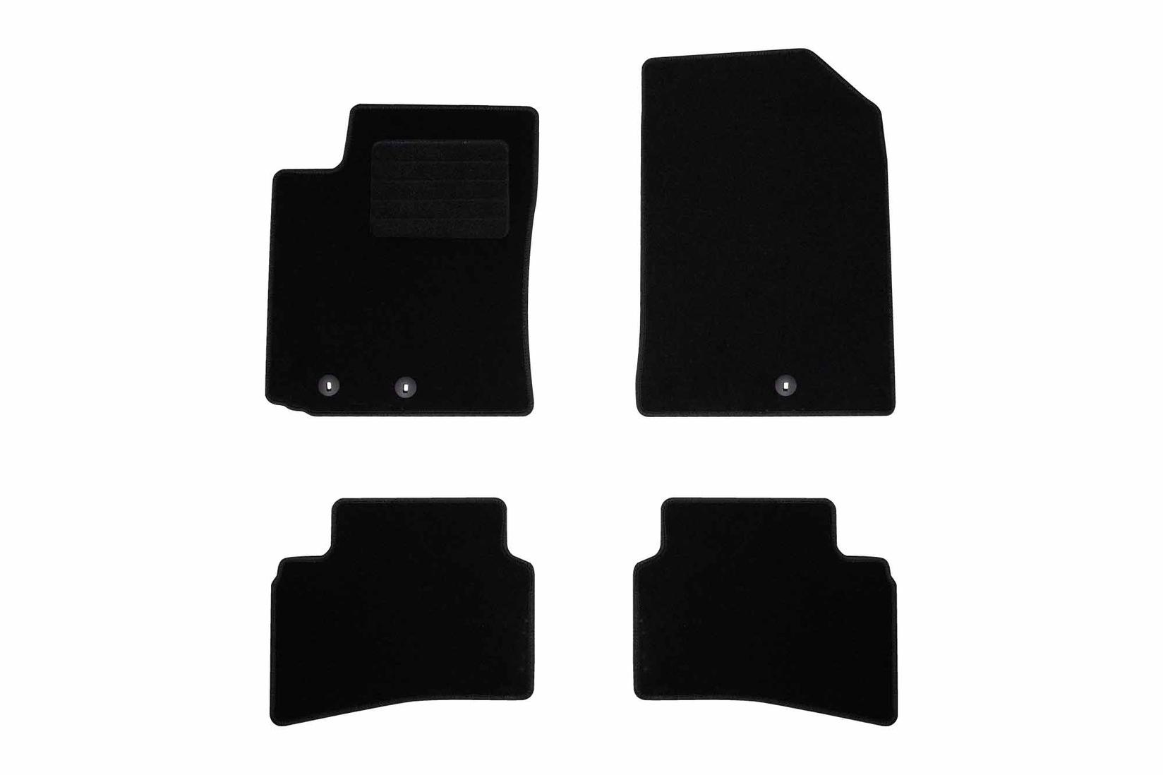 RIGUM Платнени патосници за KIA Rio по 2017 г., 4 дела, црни