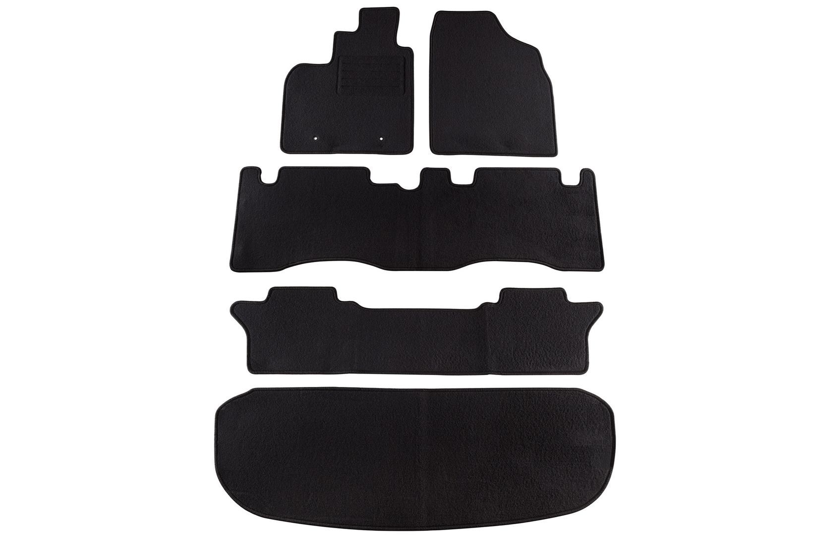 PETEX Платнени патосници за Toyota Avensis Verso 08/2001 => 5 делови црни (B162) Rex материјал