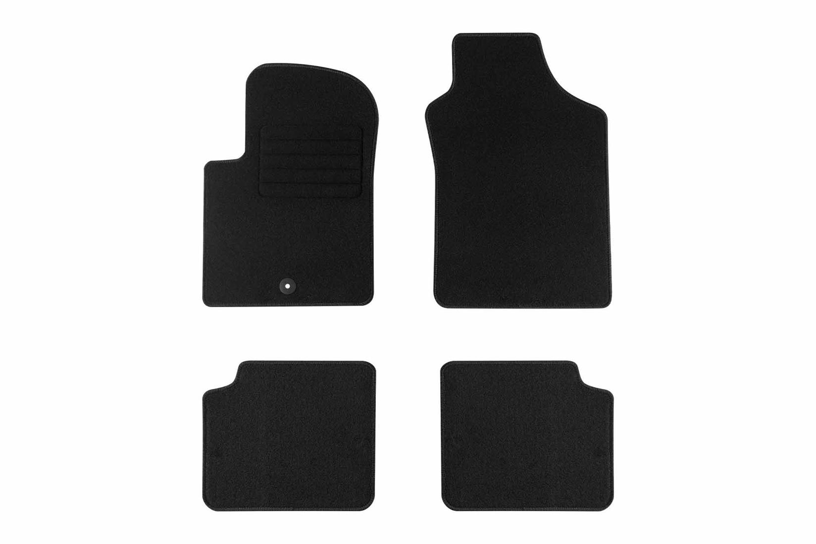 RIGUM Платнени патосници за Fiat 500 2008-2014, 4 дела, црни