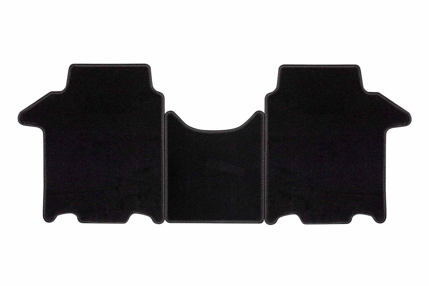 RIGUM Платнени патосници за Volkswagen T7 Multivan по 2022 г. за 3-ти ред , 2 дела, црни