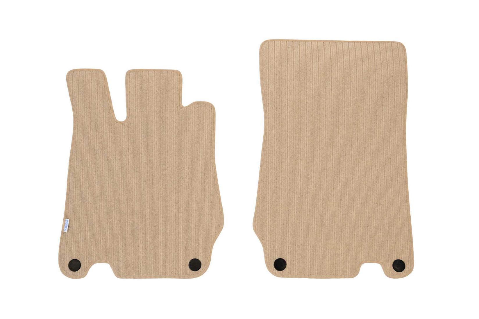 PETEX Платнени патосници за Mercedes SL R230 500SL 2001-2012, 2 дела предни, кремави, материјал Remo