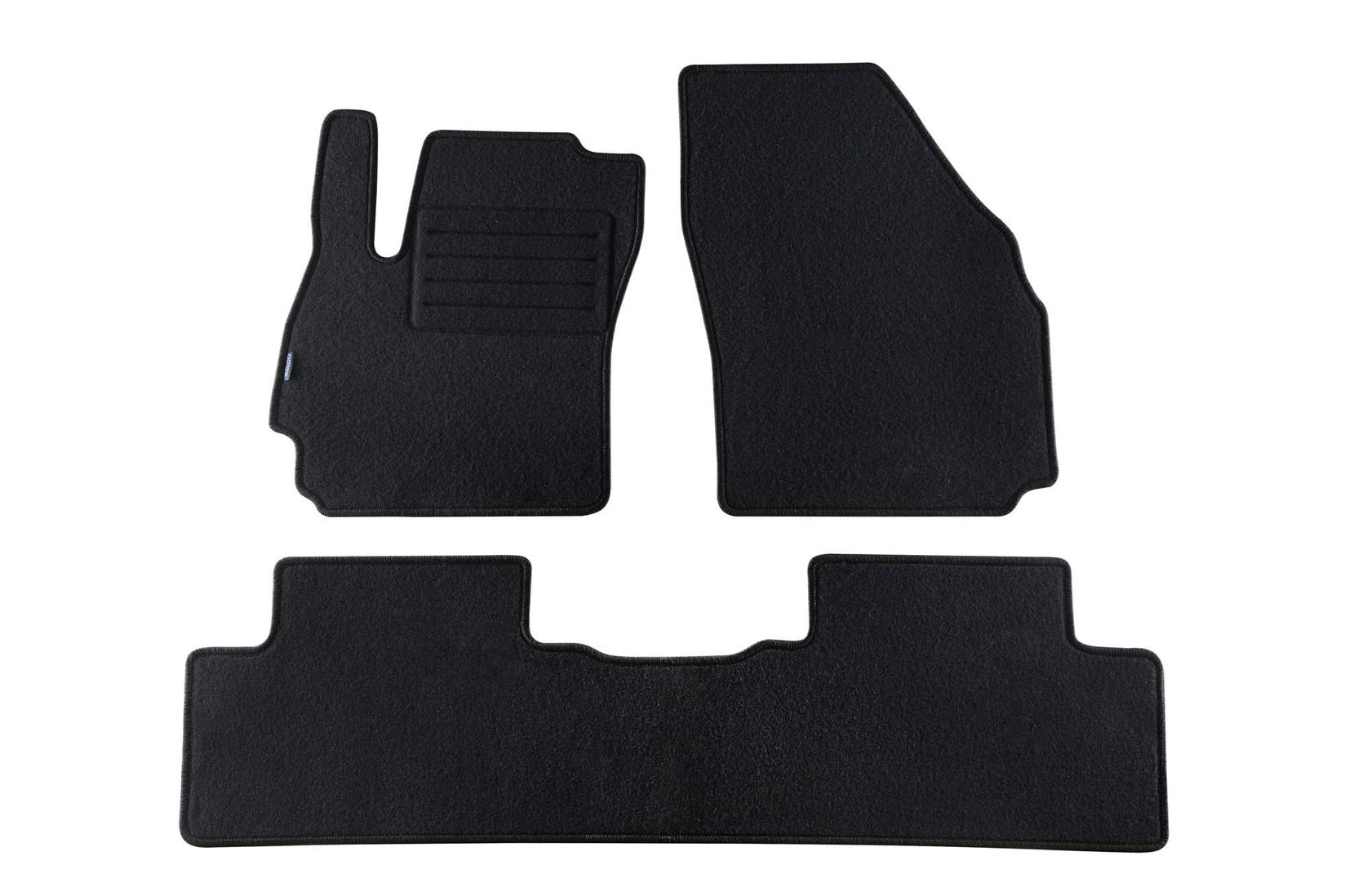 PETEX Платнени патосници за Mazda 5 06/2005-9/2010 3 делови црни (KL03) Rex материјал