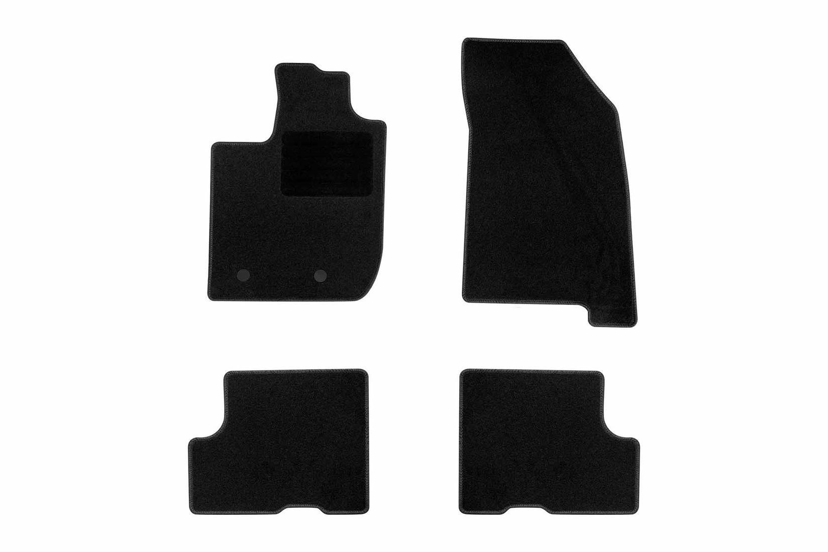 RIGUM Платнени патосници за Dacia Duster по 2018 г. со оддел под предното седиште, 4 дела, црни