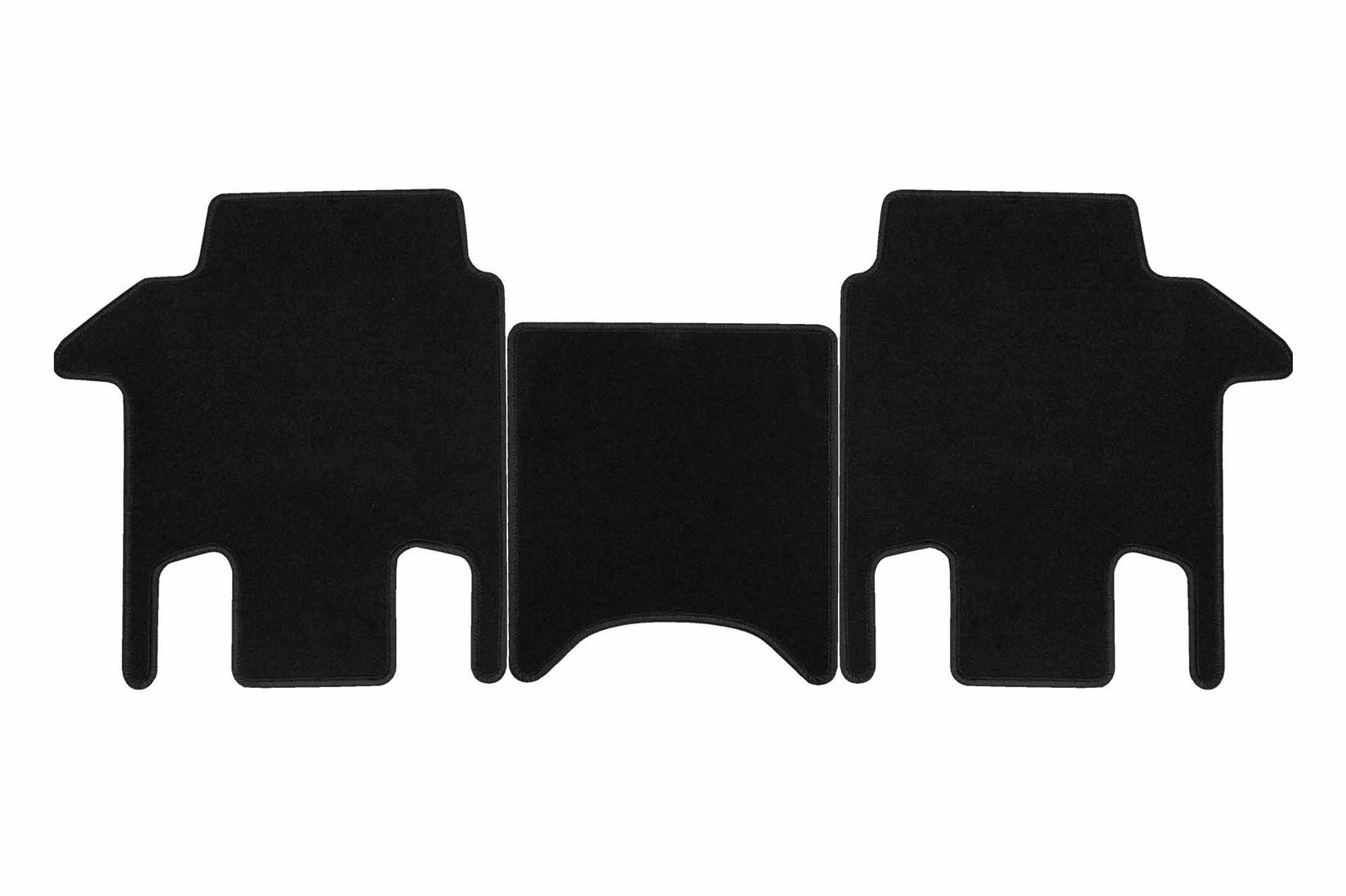 RIGUM Платнени патосници за Volkswagen T7 Multivan по 2022 г. за 3-ти ред , 2 дела, црни