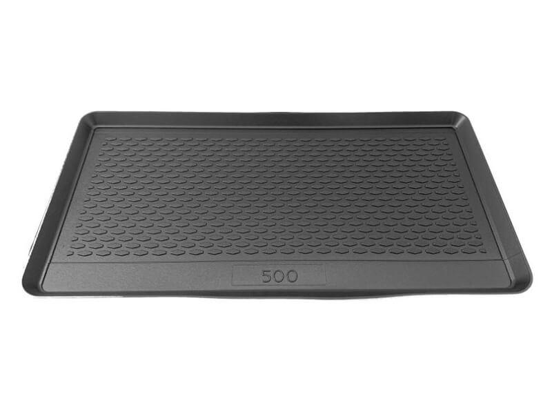 GUMARNY ZUBRI Патосница за багажник за Fiat 500 по 2007 г., 500 Hybrid по 2020 г., 500e 2013-2021 и по 2021 г., 1 број, црни