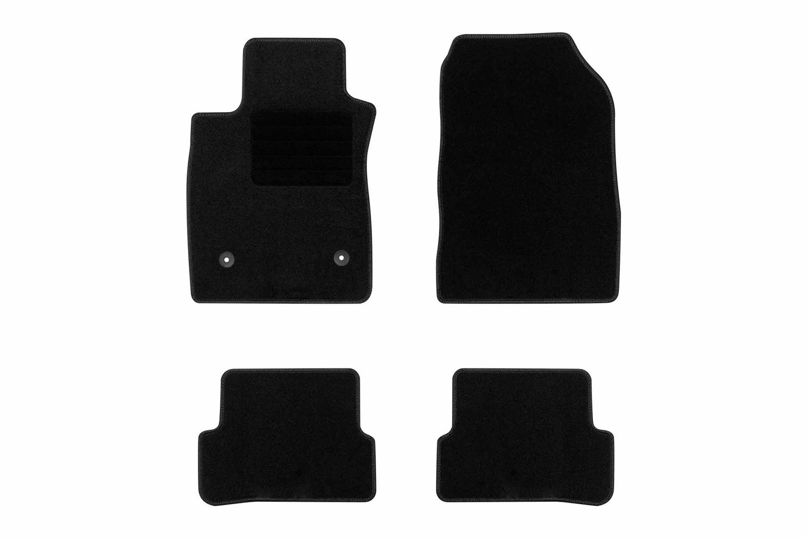 RIGUM Платнени патосници за Renault Clio 2012-2019, 4 дела, црни