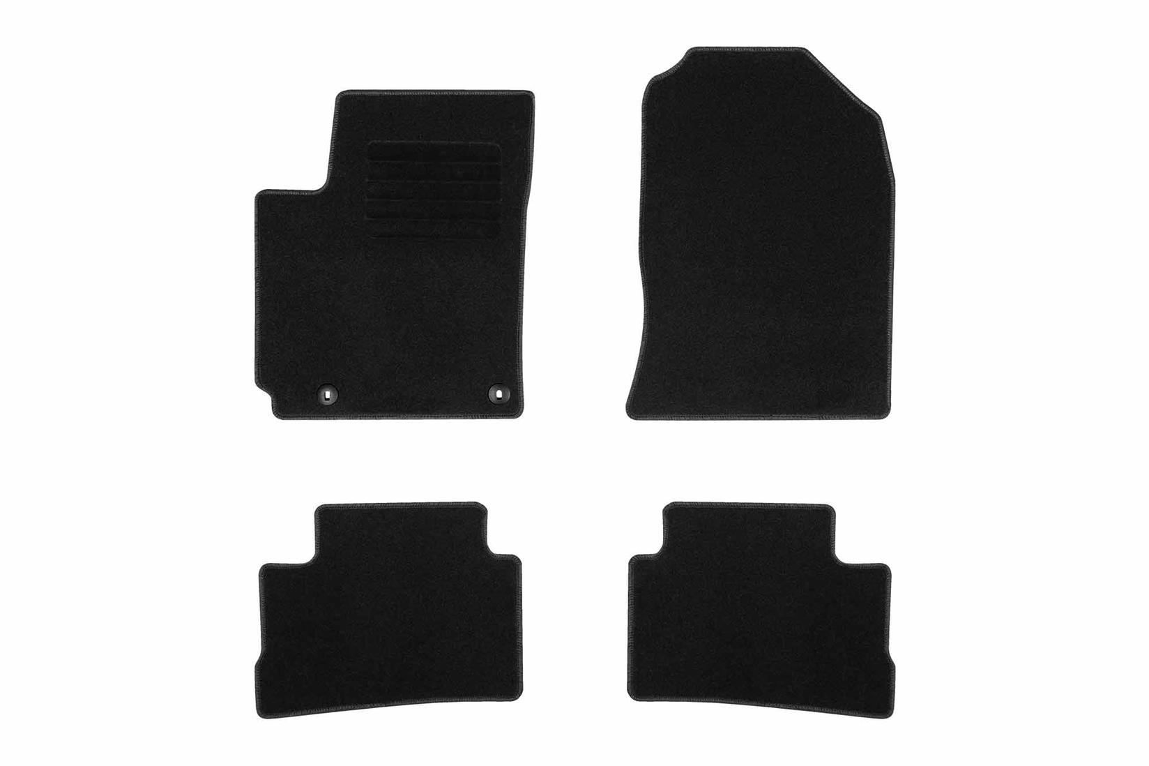 RIGUM Платнени патосници за Hyundai Kona 2017-2023, 4 дела, црни