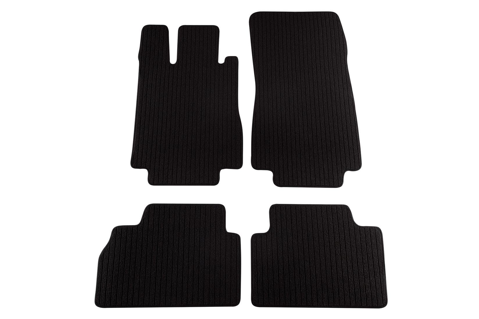 PETEX Платнени патосници за Mercedes S класа W220 кратка база 1998-08/2005 г. 4 делови црни Remo материјал