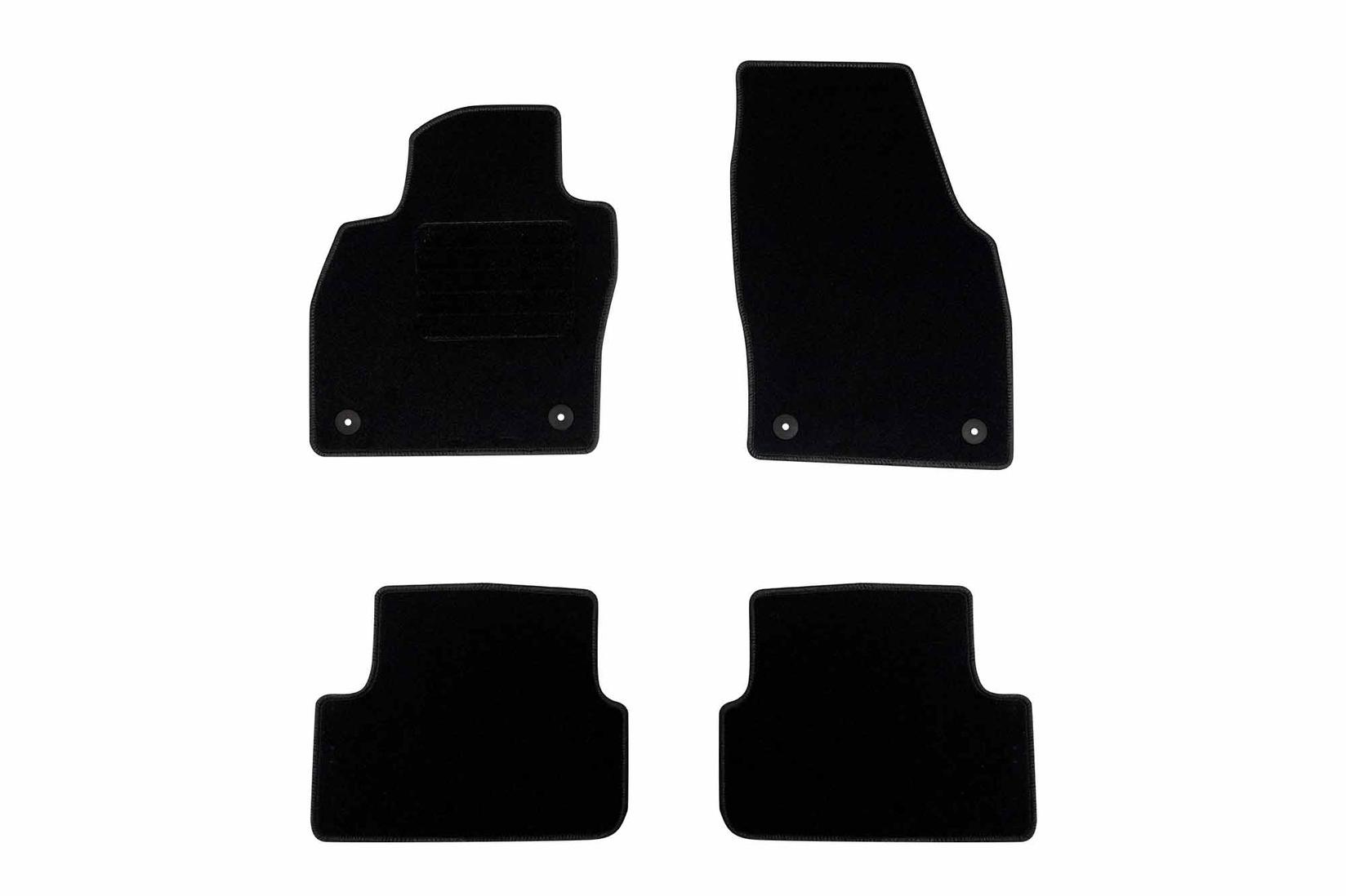 RIGUM Платнени патосници за Volkswagen Polo по 2017 г., 4 дела, црни