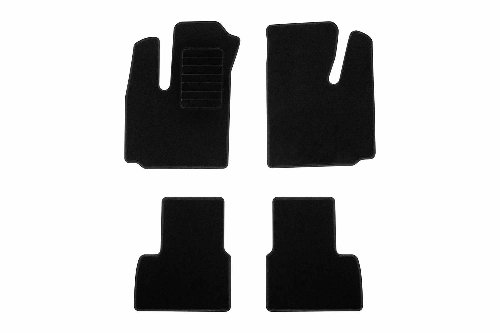 RIGUM Платнени патосници за Fiat Doblo 2001-2010, 4 дела, црни