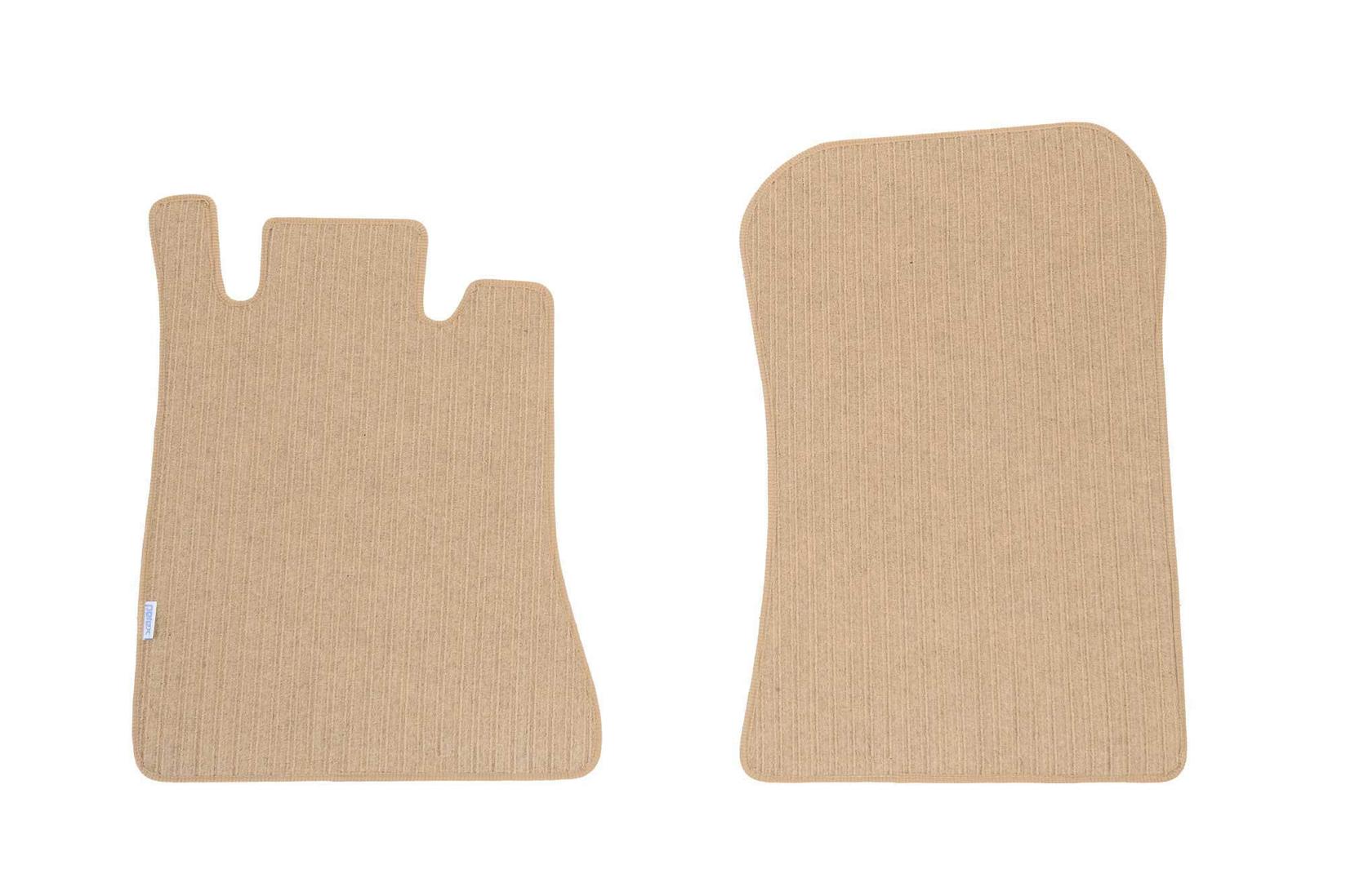 PETEX Платнени патосници за Mercedes SL R129 300-500SL 1994-2001, 2 дела предни, кремави, материјал Remo