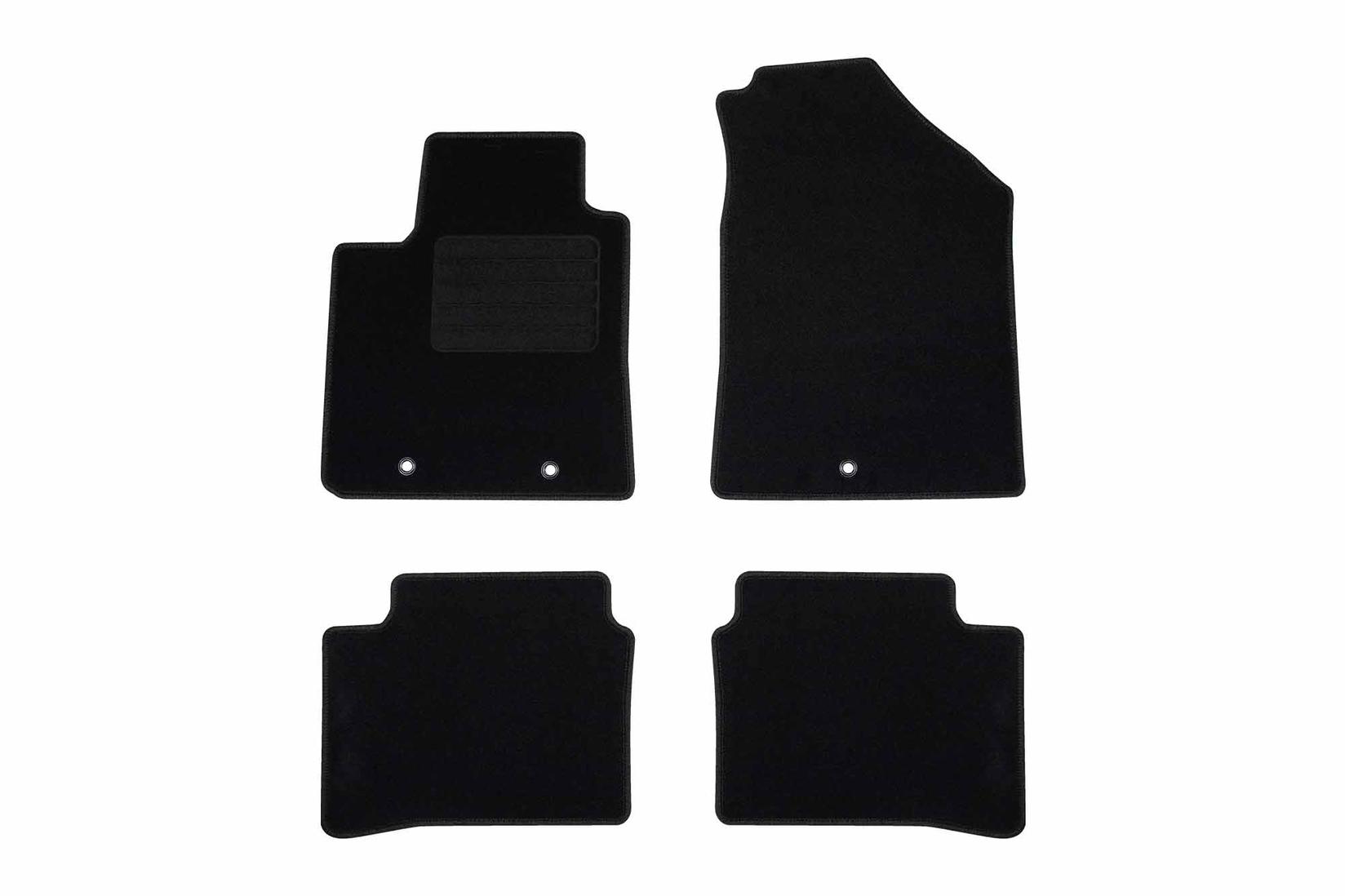 RIGUM Платнени патосници за Hyundai I10 по 2020 г., 4 дела, црни