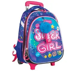 Ранец школски со тркала анатомски Супер Грл