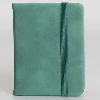 Тетратка кожа со ластик A7 - зелена боја