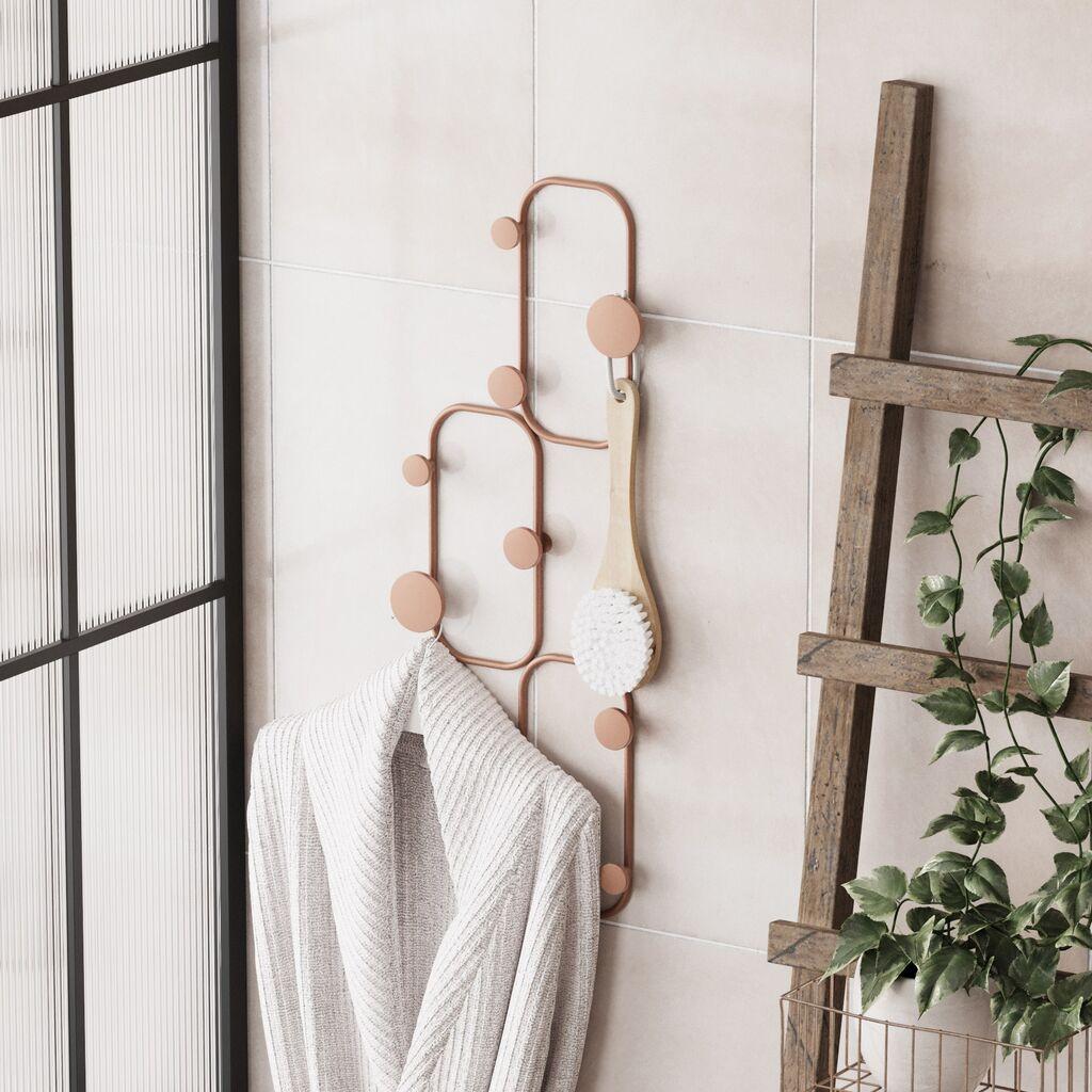 Закачалка за dzид Wallity Lizzard, 9 куки, црна