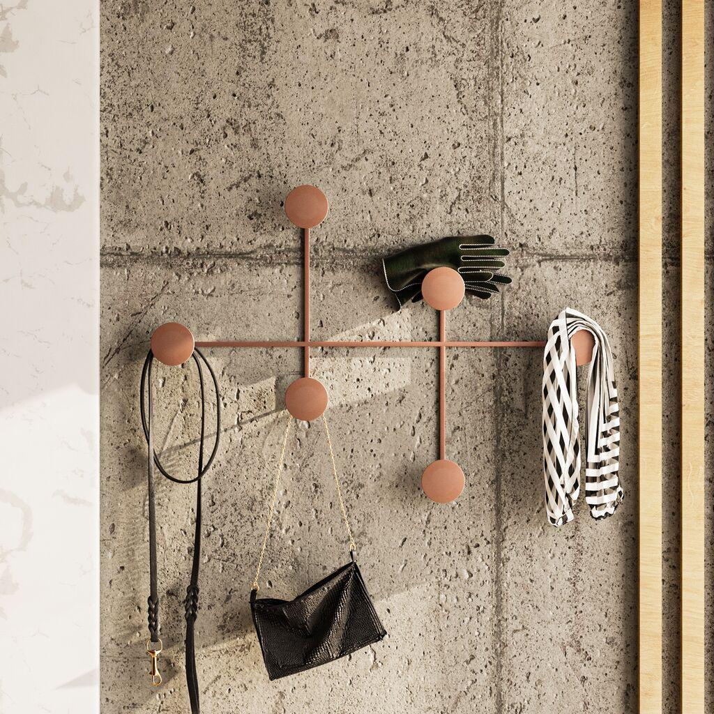 Закачалка за dzид Wallity за жени, 6 куки, бронзена боја