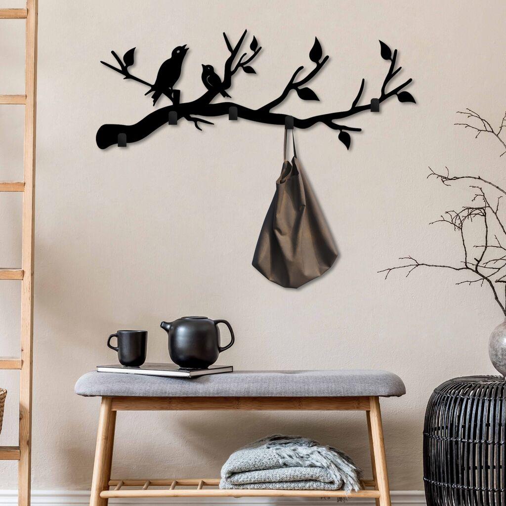 Закачалка за dzид Wallity Escaped Birds, 67x27x2 см, црна