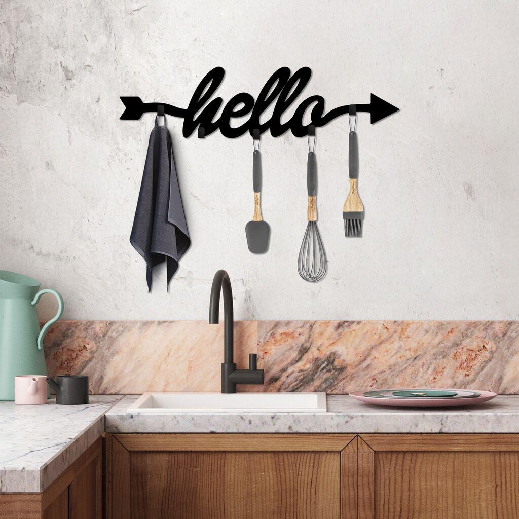 Закачалка за dzид Wallity Hello, 68x22x2 см, црна