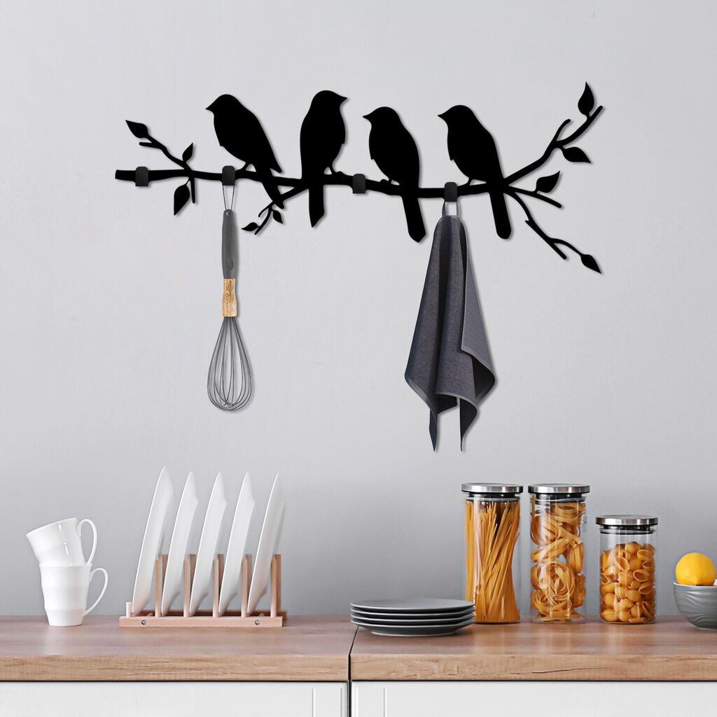 Wallity закачалка за dzид „Seding Birds", 62x42x2 см, црна