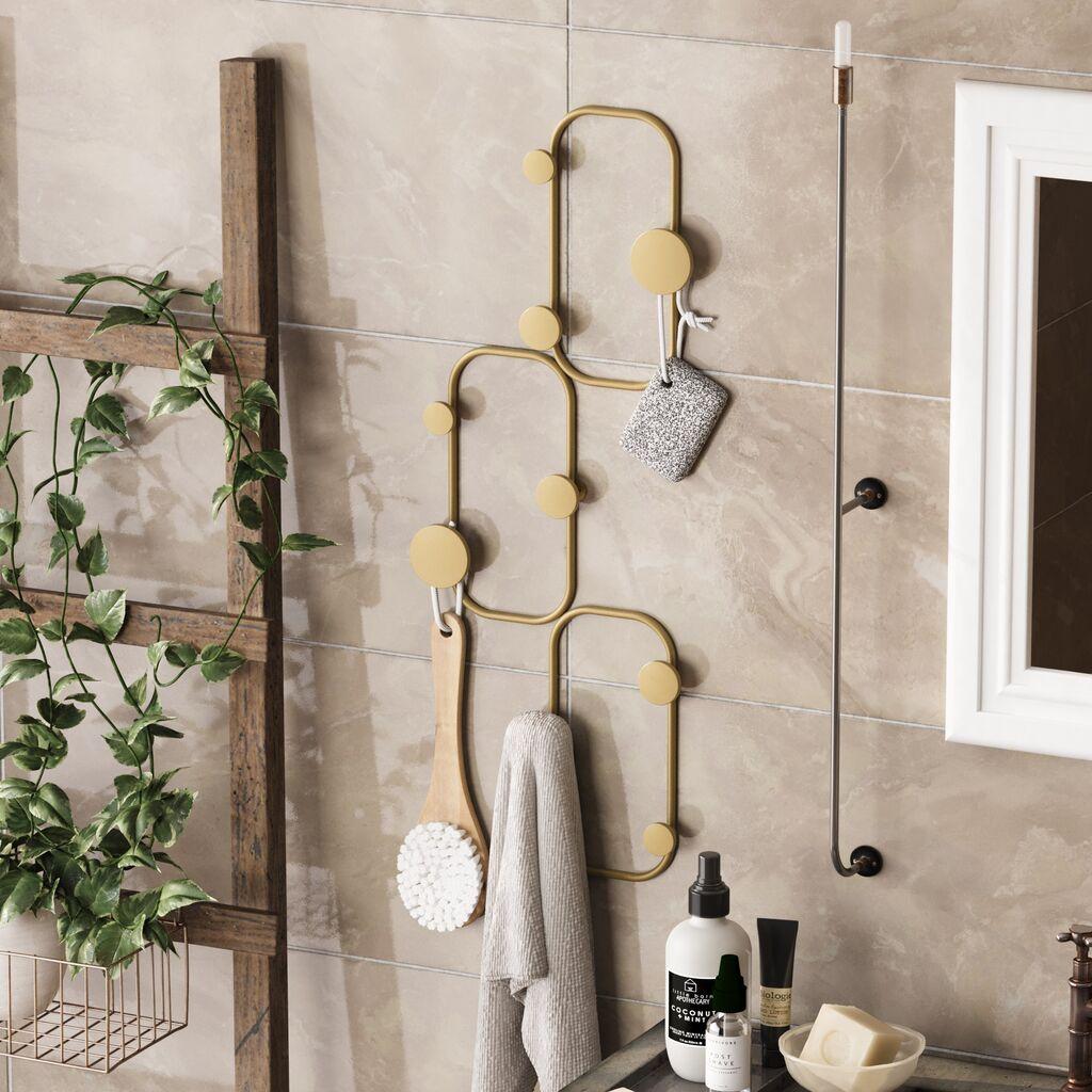 Закачалка за dzид Wallity Lizzard, 9 куки, црна