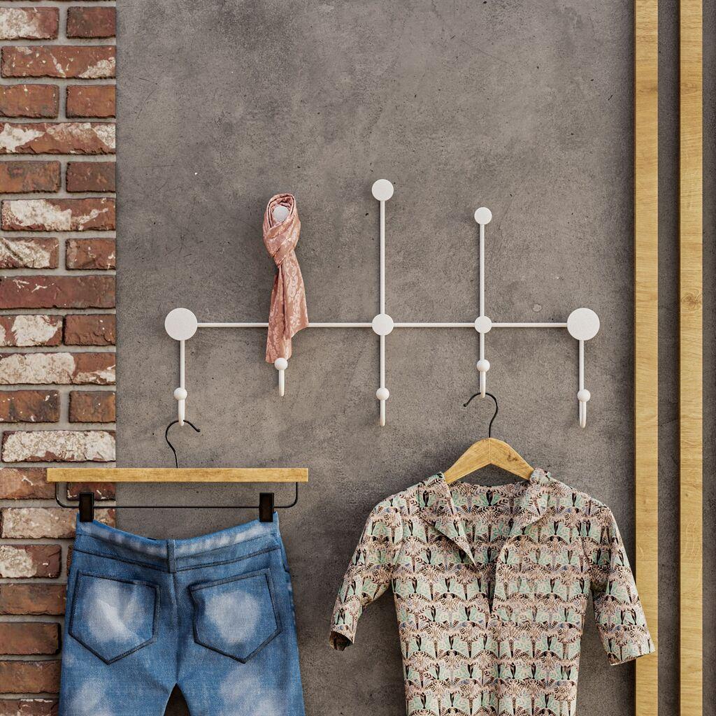 Wallity Dzидна закачалка Iyon, 80x45x10cm, бела