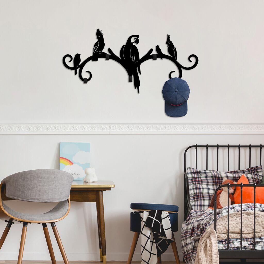 Wallity закачалка за dzид Тропска, 60x29x2 см, црна