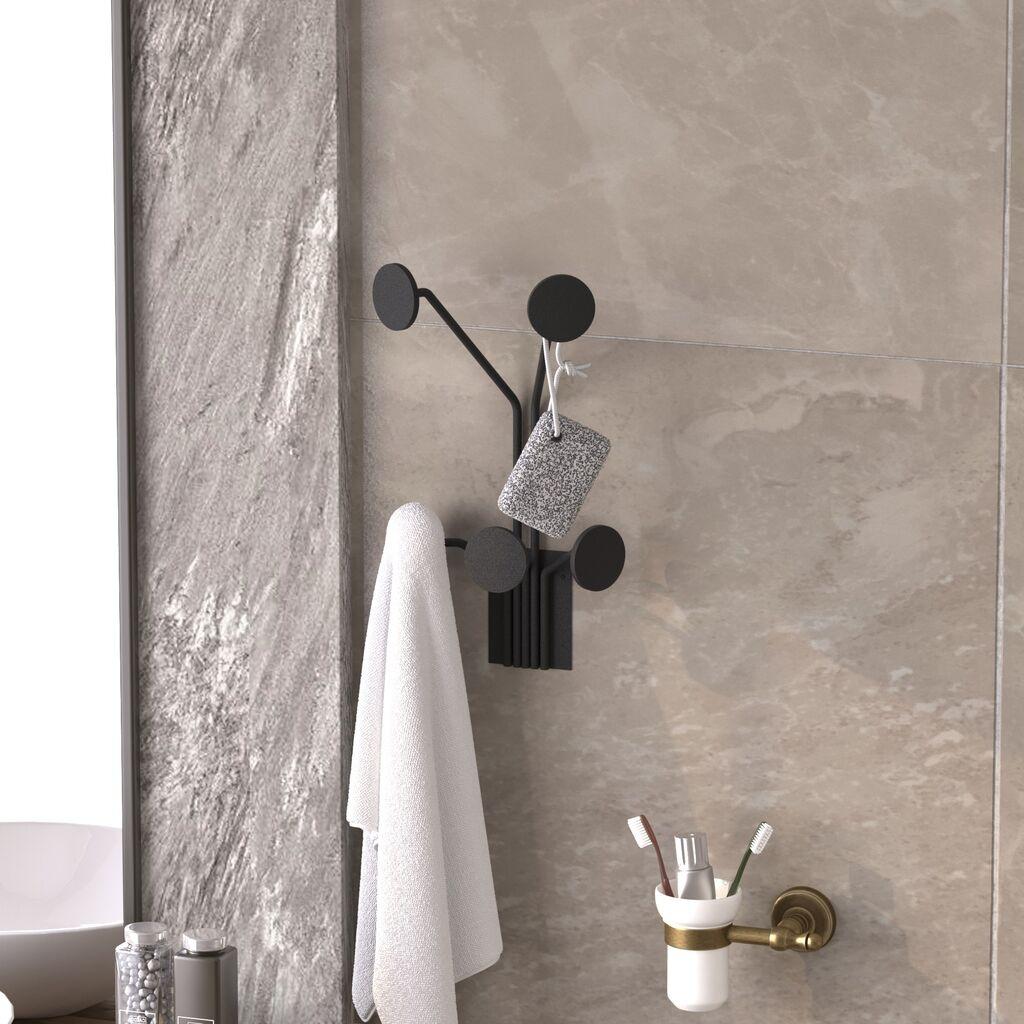 Кука за закачување „Жирафа во форма на жирафа во стилот на Wallity", црна