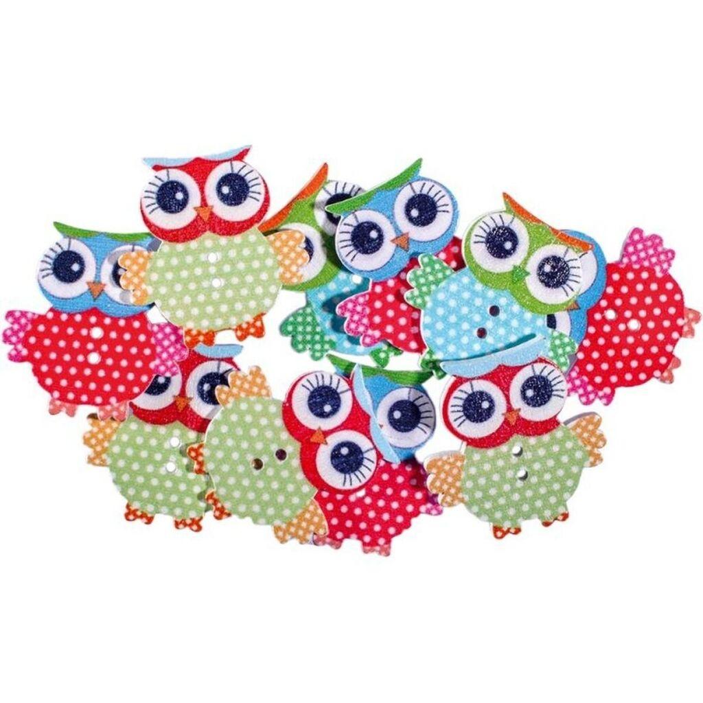 Јуниорски копчиња во форма на був Crafty deco, 10 парчиња, шарени