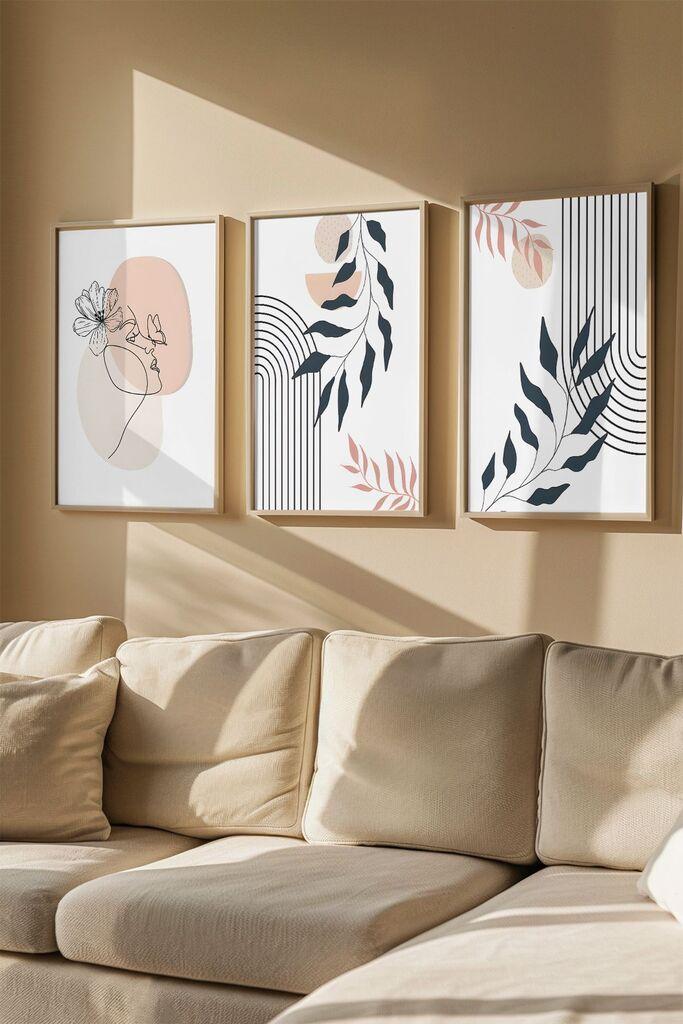 Слика во рамка Wallity Artvmodel22, 33x48 см, 3 дела