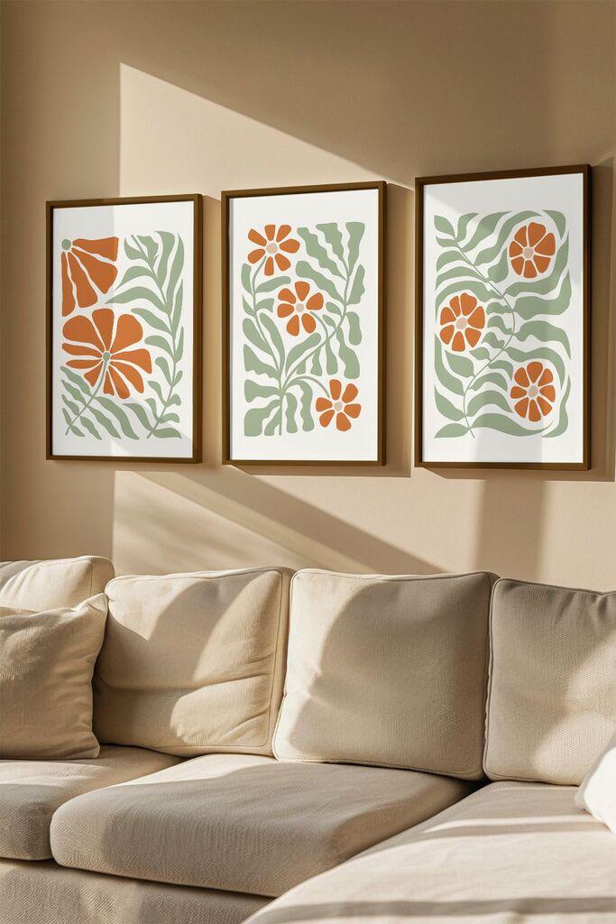 Слика во рамка Wallity Artvmodel9, 33x48 см, 3 дела