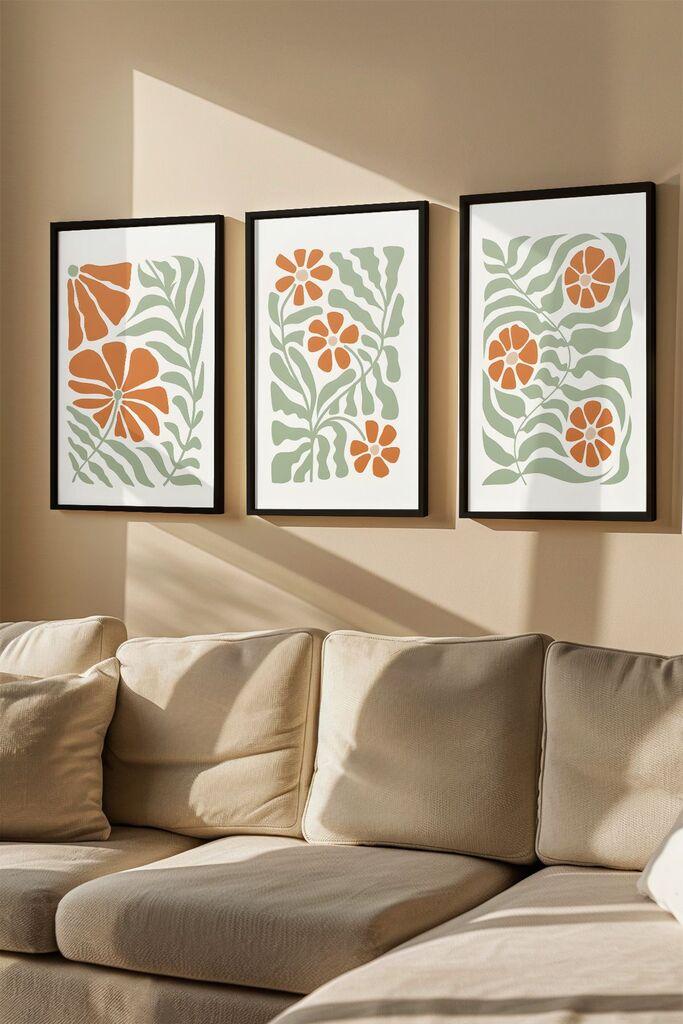 Слика во рамка Wallity Artvmodel9, 33x48 см, 3 дела