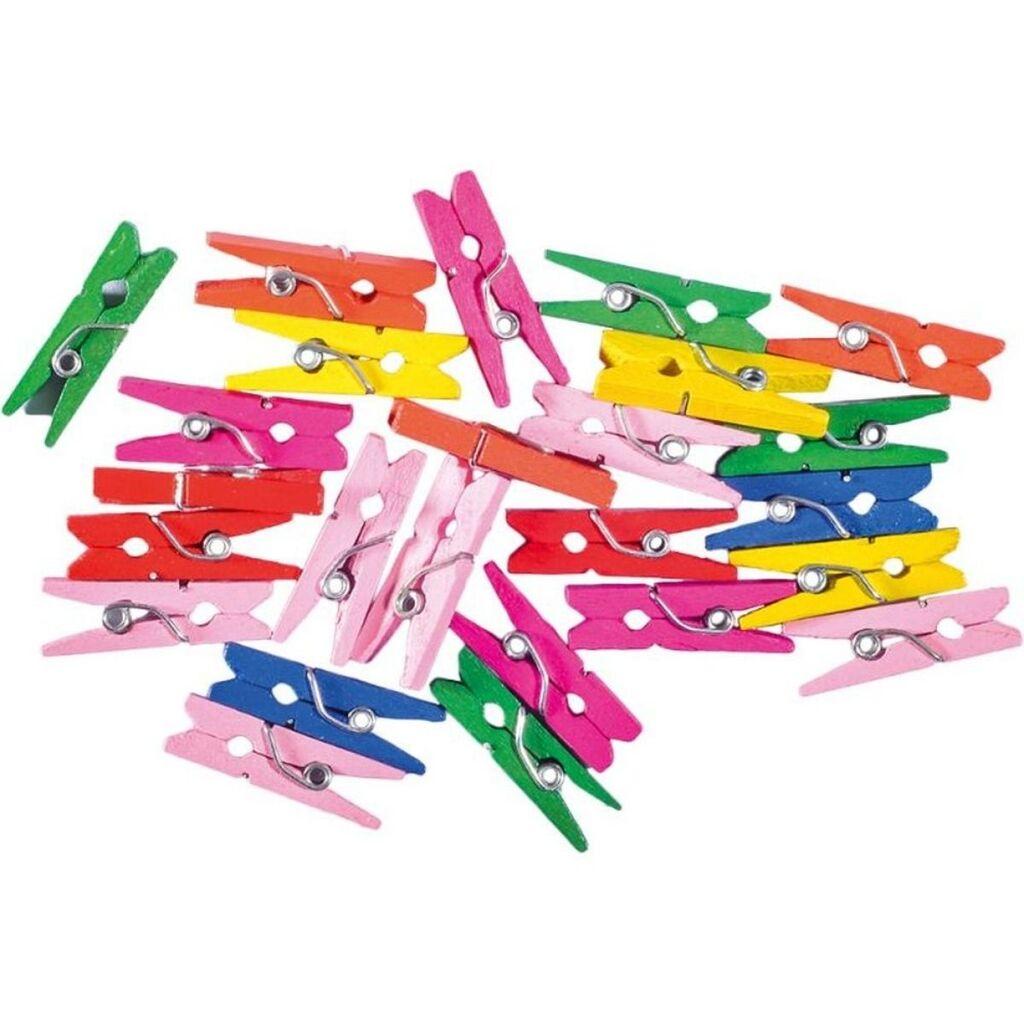 Јуниорски мини штипки за алишта Crafty deco, 25 парчиња, шарени