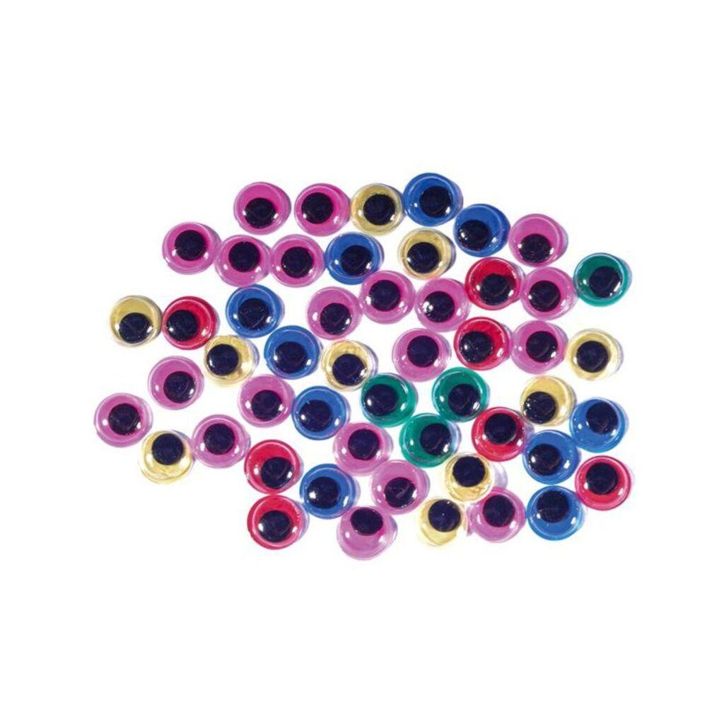Junior Eyes Crafty deco, тркалезни, 10 мм, шарени