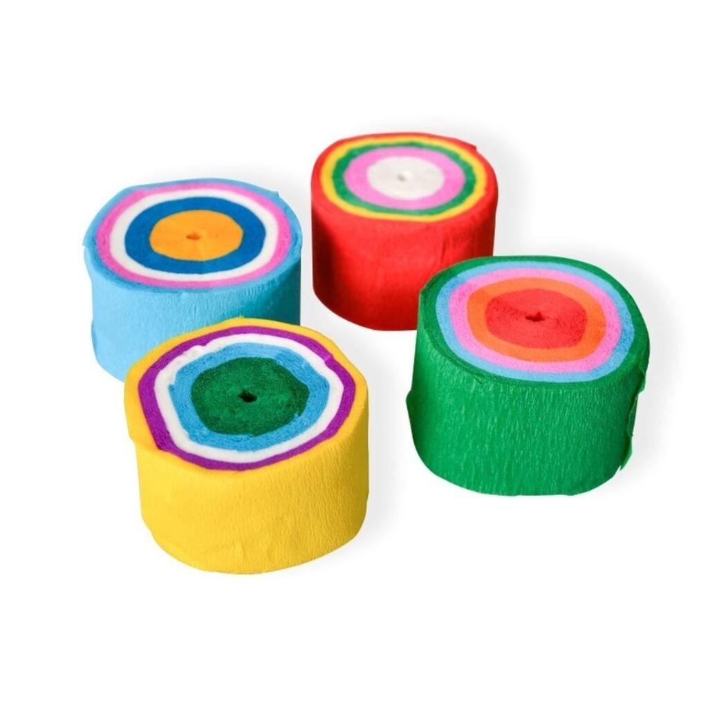 Junior креп ленти Crafty deco, 4 парчиња, шарени