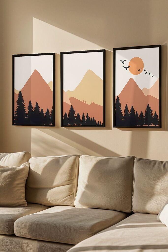 Слика во рамка Wallity Artvmodel28, 33x48 см, 3 дела