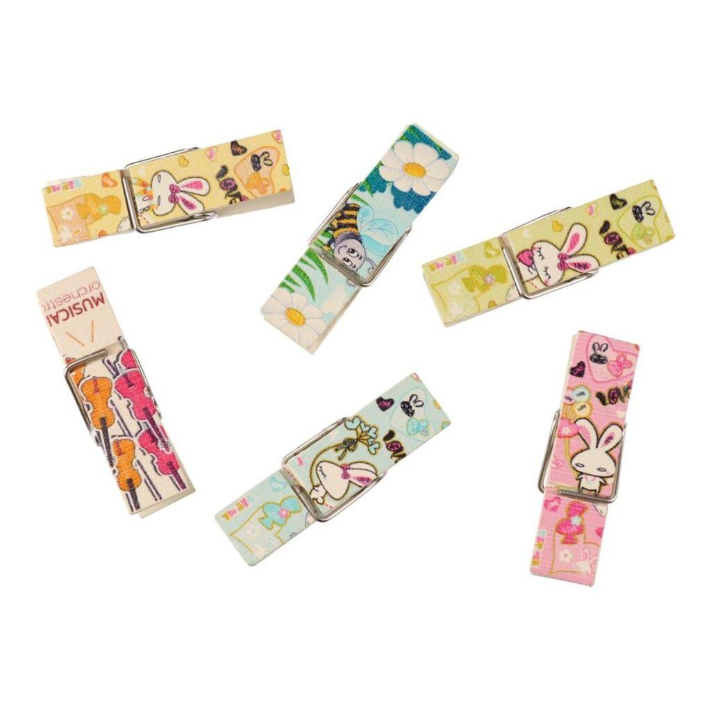 Детски штипки Crafty deco, 6 парчиња, шарени