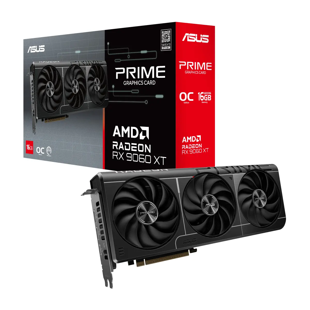 Графичка картичка Asus AMD Radeon RX 9060 XT, 16GB, GDDR6, 128-битна, 2x DP, 1x HDMI