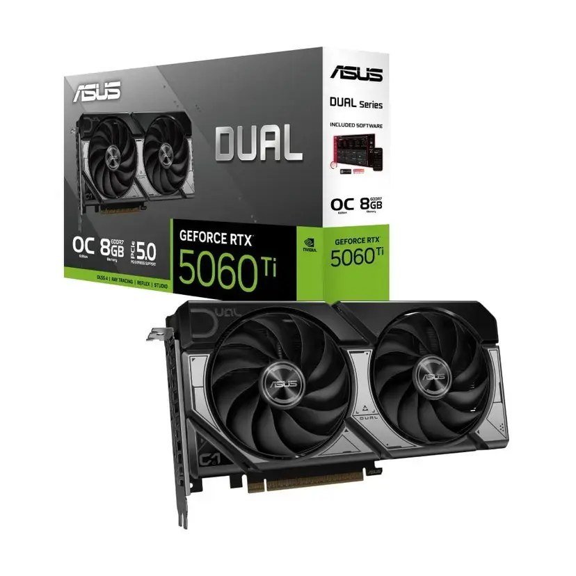 ASUS Графичка картичка GeForce RTX 5060 Ti, 8GB, GDDR7, 128-битна, 3x DP, 1x HDMI, двојна
