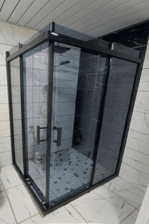 AQUALUX Параван Fensi livorno black 5мм проdzирно