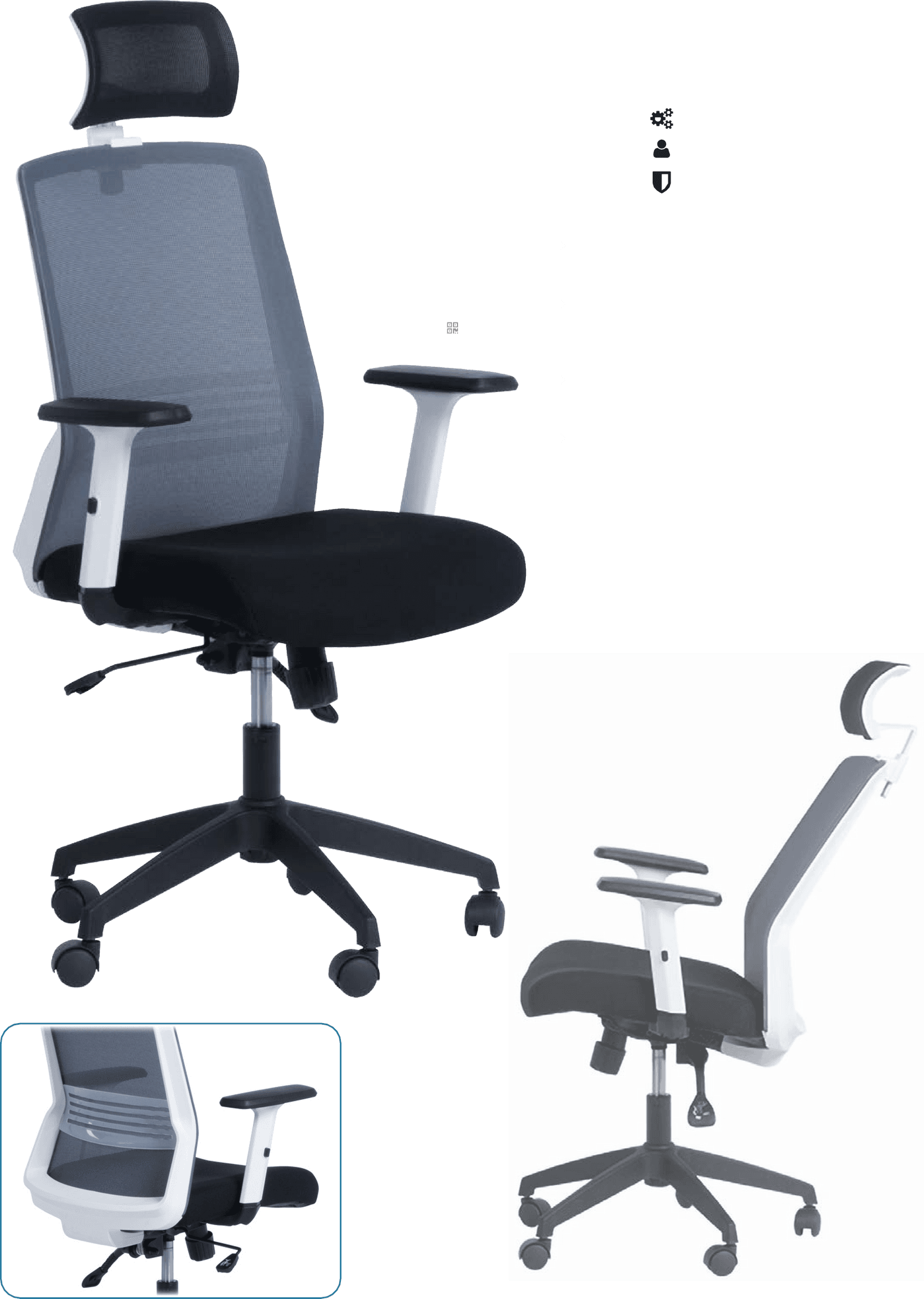 ANTARES Стол Зеус црн