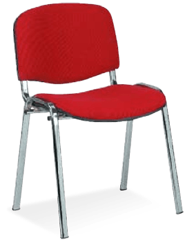 ANTARES Посетителски стол Таурус хром основа црвен