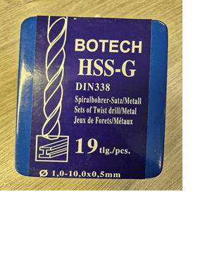 Botech Комплет брусена бургија за метал според Din 338-G (F1-F10) метална кутија
