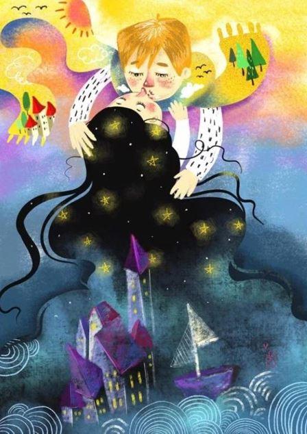 Уметничка слика  „Ден и ноќ"од Калиопи Трпчева